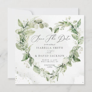 Reserve A Data Watercolor Sage Greenery Foliage Heart Romantic