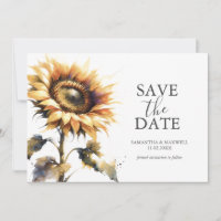 Watercolor Sunflower Save Date