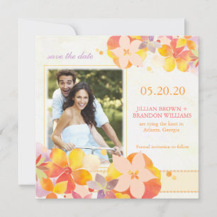Reserve A Data Watercolor Wildflords Foto de casamento Salvar a D