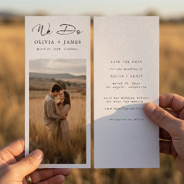 Reserve A Data We Do Rustic Modern Script Bookmark Photo Wedding 