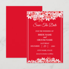 Reserve A Data Wedding Elegant Red White Floral