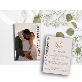 Reserve A Data Wedding Photo Invitation | Personalized Elegance 