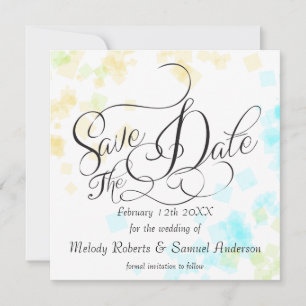 Reserve A Data WEDDING - Sr. e Sra. Pastel Beach Colors Confett