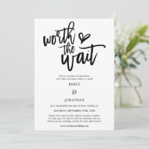 Wedth Worth the Wait Black script white