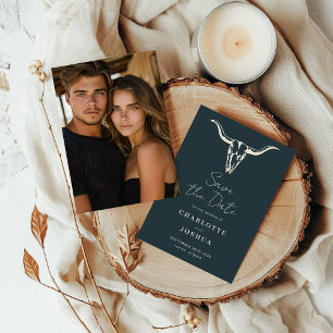 Reserve A Data Western Salve a Data Rustic Boho Cow Skull