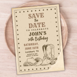 Reserve A Data Western Save The Date, Cowboy 50º Aniversário