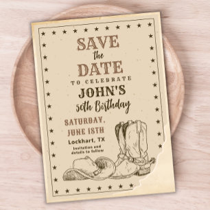 Reserve A Data Western Save The Date, Cowboy 50º Aniversário