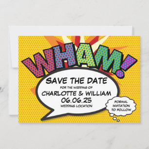 Reserve A Data WHAM Salve a Data Diversão Arte Pop de Quadrinhos 