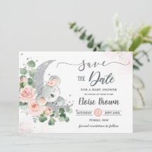 Whimsic Baby Koala Crescent Moon Blush Floral