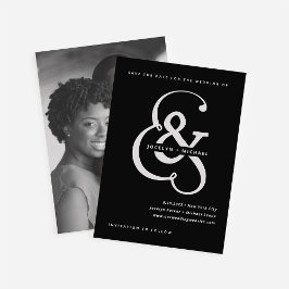 Reserve A Data Whimsical Ampersand | Moody Black Photo Back