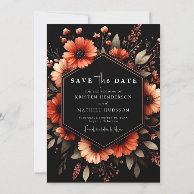 Reserve A Data Whimsical Boho Terracotta Wedding (Frente)