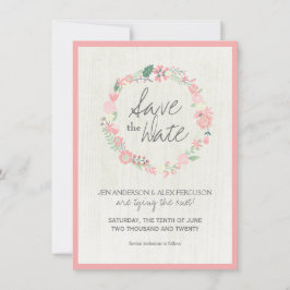 Reserve A Data Whimsical Floral Save the Date Wedcard Card
