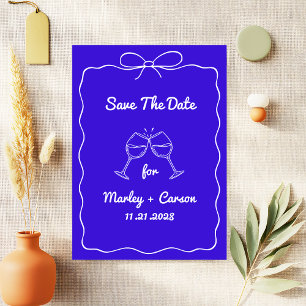 Reserve A Data Whimsical Mand - Letra Elegante Real Casamento Azu