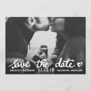 Reserve A Data Whimsical Save The Date Cute Heart Script Photo