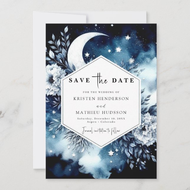 Reserve A Data Whimsical Watercolor Monlit Wedding (Frente)