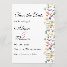 Reserve A Data Whimsical Wildflower Meadow Wedding Save The Date