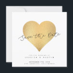 Reserve A Data Whimsy Faux Dourado Heart Salvar a Data<br><div class="desc">Nosso Coração Dourado Whimsy Salve A data é perfeita para o casal moderno com amor em suas vidas.</div>