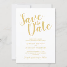 White e Dourado casamento de Script Moderno Salvem