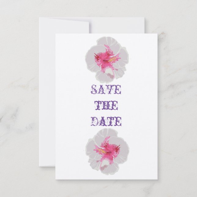Reserve A Data White Hibiscus Salve a Ficha de Data (Frente)