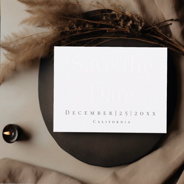 Reserve A Data White Moderno Flat Save The Date Card (Criador carregado)