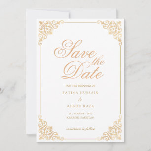 Reserve A Data White Muslim Save The Date Announkcard