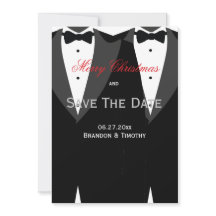 White Save The Date Christmas Cards Gay Casamento