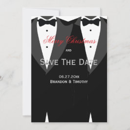 Reserve A Data White Save The Date Christmas Cards Gay Casamento