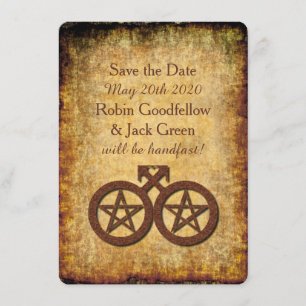Reserve A Data Wiccan Rustic Save the Date Card Gay HandFixes (Sa