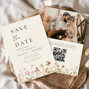 Reserve A Data Wildflower Beige Photo QR Code Salvar Data