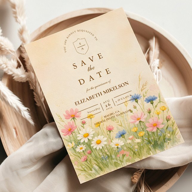 Reserve A Data Wildflower Meadow Gold Quinceañera (Criador carregado)