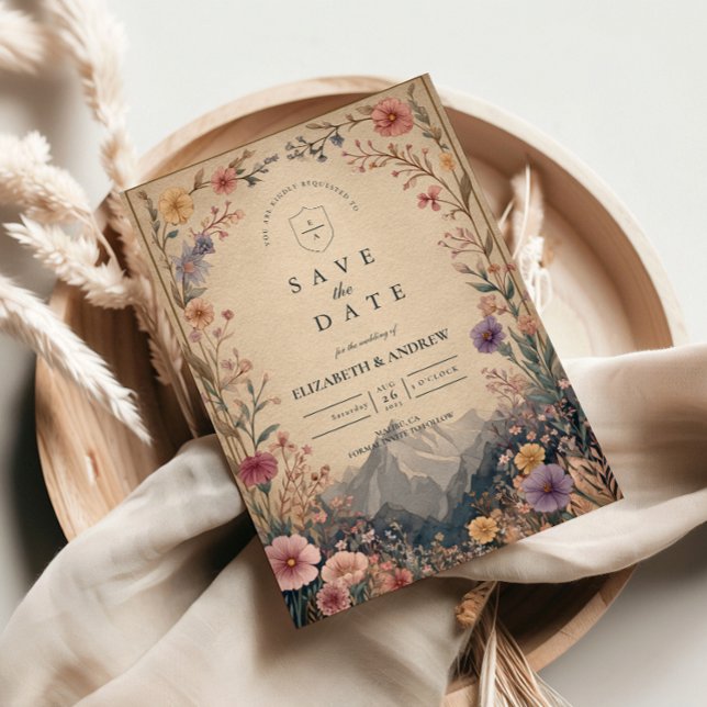 Reserve A Data Wildflower Mountain Botanical Wedding (Criador carregado)