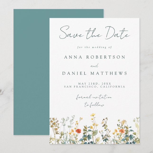 Reserve A Data Wildflower Wedding (Frente/Verso)