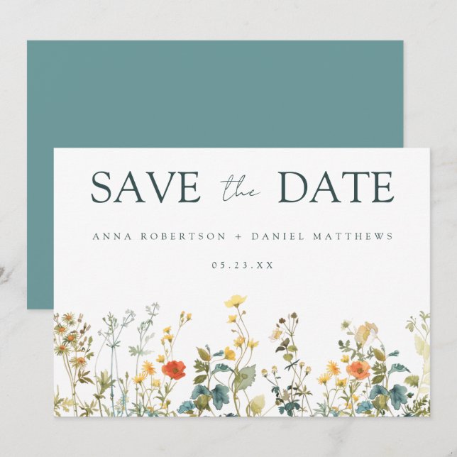 Reserve A Data Wildflower Wedding (Frente/Verso)