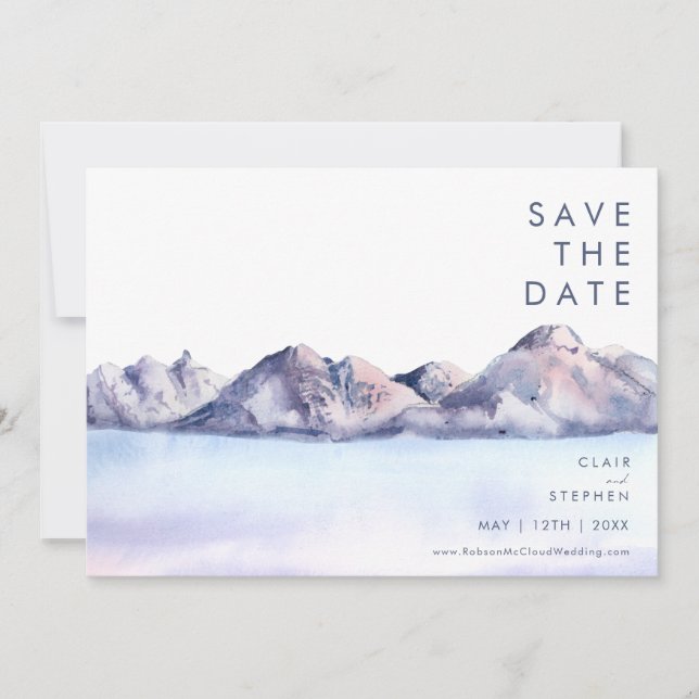 Reserve A Data Winter Mountain Save the Date (Salva a data) (Frente)