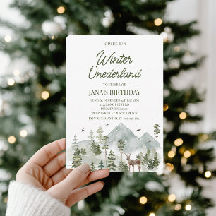Reserve A Data Winter ONEderland Birthday   Veado de Aquarela