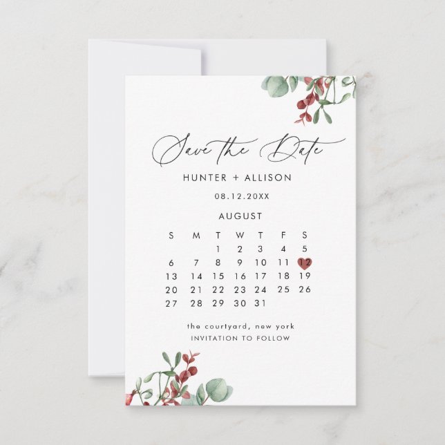 Reserve A Data Winter Save the Date (Salvar a data) (Frente)