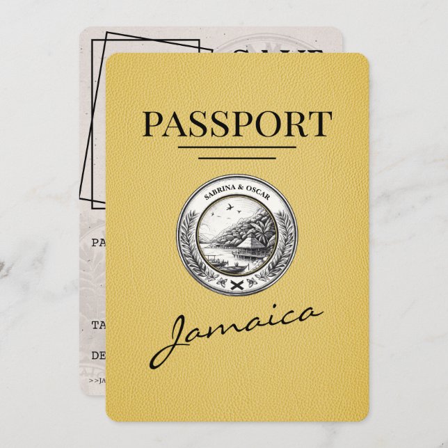 Reserve A Data Yellow Jamaica Passport Salvar Data (Frente/Verso)