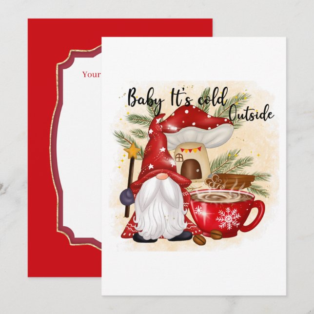 resfriado fora do gnome Holiday adiciona sentiment (Frente/Verso)