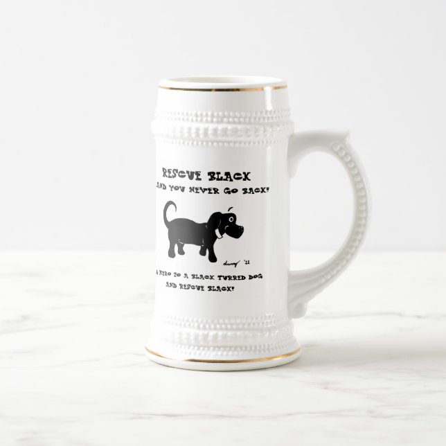 Resgate Caneca de cerveja de cães pretos (Direita)