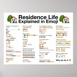 Residence Life explicada em Emoji Poster
