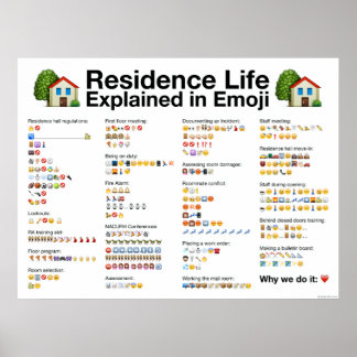 Residence Life explicada em Emoji Poster