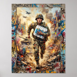 Resiliência e Esperança em Meio às Ruínas Poster