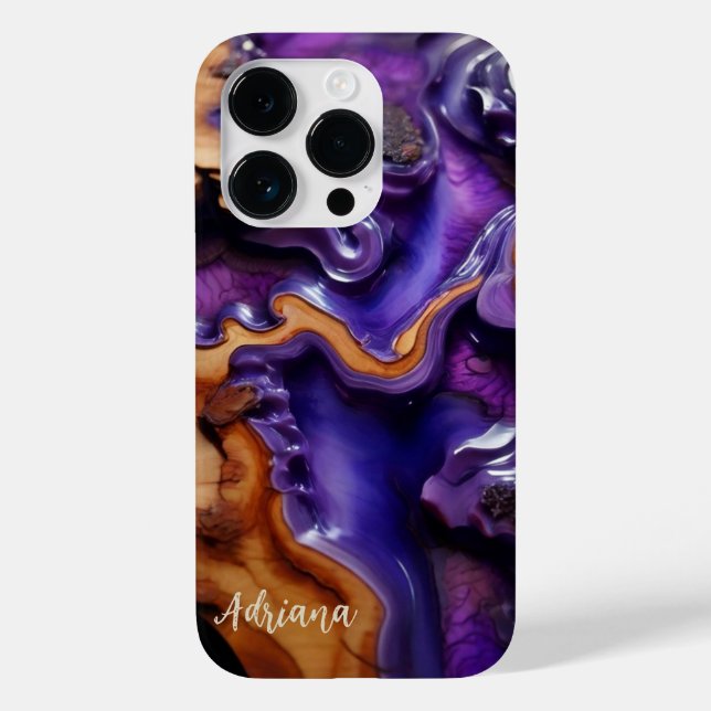 Resina capa de telefone, Design de madeira queimad (Verso)