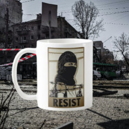 Resista Mulher de Máscara de Esqui Caneca