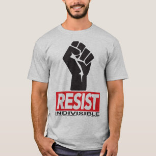 Resista - o reparo preto na camisa cinzenta