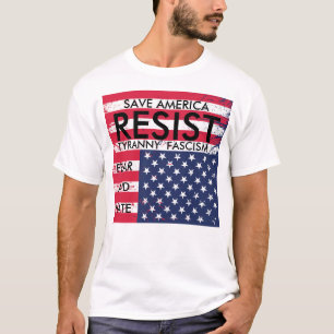 Resista o t-shirt do medo e do ódio do fascismo d