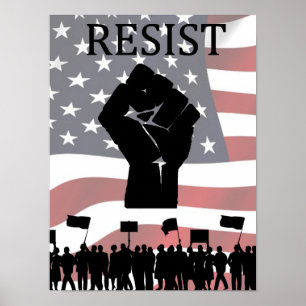 RESISTA poster de Donald Trump do punho o anti