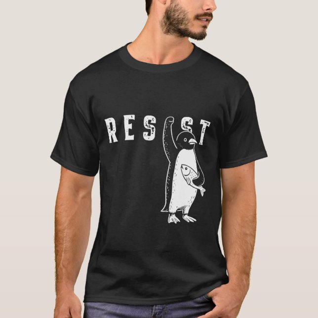 Resiste A Camisa De Pinguim Resiste O Ativismo Pin (Frente)