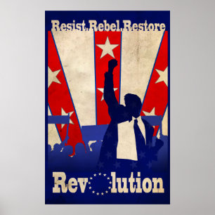 Resistir ao Poster de Revolução da Restauração Reb