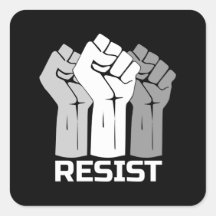 Resistir com punho - em branco adesivo quadrado 00